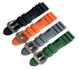 Watch Bands 24mm For PAM Rubber Strap PreV Tang Buckle Wrist Bracelet Sport Band4901216