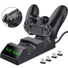 Joysticks Dual PS4 Controller Charging Dock Station Magnet Charging Stand Base for Sony Playstation 4 PS4 Pro/Slim Wireless Controller