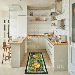 Carpets One Half Orange Design Flannel Floor Rugs Fresh Green And Yellow Style Fruits Make Pleasant Creativity Carpet Gift For Housewife