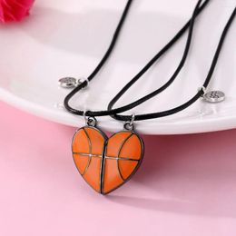 Pendant Necklaces Fashion Football Necklace For Men Women Personalised Love Heart Magnetic Couple Gift Boy Friend Cool