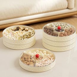 Plates Chinese Style Dried Fruit Box Dust-proof Nuts Candys Container For Friends Party