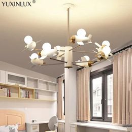 Chandeliers Creative Helicopter Led Children's Room Pendant Lamps For Living Bedroom Indoor Hanging Lightings Flyer Dream