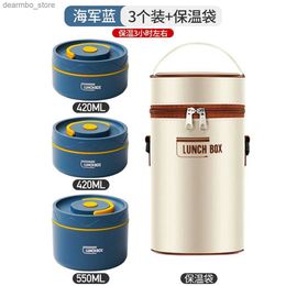 Bento Boxes Food Warm Lunch ContainerStainless Steel Thermal Lunch Container Portable Thermal Bento Box Food Container Beige C L49