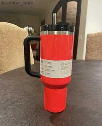 water bottle With 40oz Mugs Neon Pink Orange Yellow Green Cups With Hand Insulated Tumbr H2.0 Lids Straw Stainss Steel Coffee Termos Cup 1005