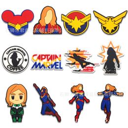 11colors science fiction women hero Anime charms wholesale childhood memories game funny gift cartoon charms shoe accessories pvc decoration buckle soft rubber