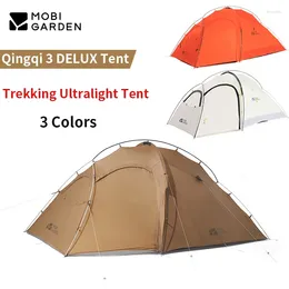 Tents And Shelters MOBI GARDEN Qingqi 3 DELUX Camping Tent Trekking Ultralight 2.4KG Person 2 Layers Backpacking Hiking Travel Folding