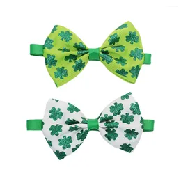 Dog Collars 2 Pcs Bow Tie Cat Bowtie St Patrick's Clothes Party Decor Prop Supply Ribbon