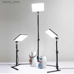 Continuous Lighting 11 inch LED photo studio light 3200K-6000K video fill light panel photo lighting with tripod desktop stand for live streaming Y240418