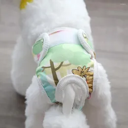 Dog Apparel Pet Underwear Menstrual Pants Soft Breathable Cartoon Print Belly Style Diapers Essential For Female
