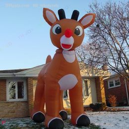 الأنشطة 8m 26ft red-nosed عيد ميلاد عملاق رنة قابلة للنفخ في طراز Rudolph Animal Form