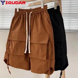 Men's Shorts Men Cargo Summer Male Lounge Short Pants Multi Pockets Casual Straight Work Streetwear Y2k