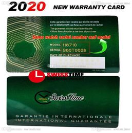 2021 Green No Boxes Custom Made Rollie NFC Warranty Card With AntiForgery Crown And Fluorescent Label Gift Same Serial Tag Super 9187624