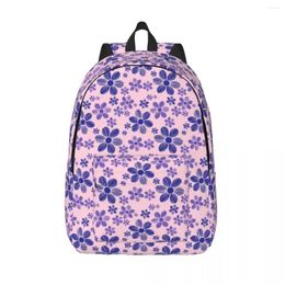 Backpack Purple Daisy Retro Floral Print Male Polyester Travel Backpacks Lightweight Cute High School Bags Rucksack