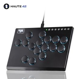 Grips Haute42 Metal Joystick Hitbox Controller Arcade Fighting Stick For PC/Ps3/ Ps4 / Switch/Steam Mini Hitbox Leverless Controller