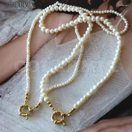 Choker 3 Strands Natural Pearl Necklace Tiny For Women Multi Size 9732