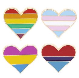 Gay Lesbian Pride Rainbow Enamel Lapel Pin Brooch Badge Unisex Fashion Jewellery Love Heart Brooches6161065