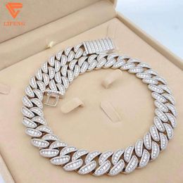 New Design Mens Hip Hop Jewellery 925 Sterling Silver 20mm Cuban Chain Necklace Ice Out Vvs Moissanite Diamonds Cuban Link Chain