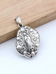 20pcslots Antique Silver Virgin Mary Religious Alloy Charm Pendant Fit Necklace DIY Accessories 258x35mm A480a9703151