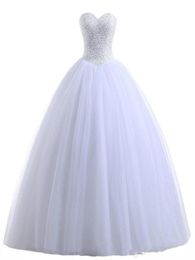 2018 Sexy White Ball Gown Quinceanera Dresses with Beaded Sweet 16 Dress Lace Up Floor Length Detachable vestido para debutante QC3441110