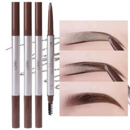 Enhancers Waterproof Matte Eyebrow Pen Makeup Double Head Lasting Black Brown Grey NonSmudged Eye Brow Pencil Tint with Brush Cosmetics