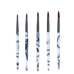 5Pcs Nail Art Brush Set,Acrylic Nail Pen Nail Art Tips Builder Brush, Gel Manicure DIY Nail Brushes Kit for Home Salon