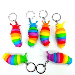 2024 New Caterpillar Slug keychain pendant Decompression keychain wholesale small caterpillar backpack pendant