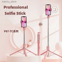 Selfie Monopods Mi Zoom Tripod Selfie Sticks Holder Metal Stable Bluetooth Remote Control Shooting Beauty Light Photo Selfie Stick Holder Y240418
