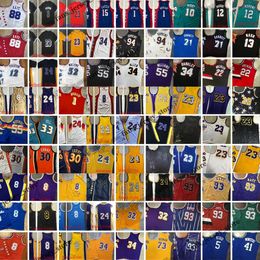 rare Real Stitched West All-Team Basketball Jersey Iverson 24Bryant Payton Drexler Kemp Allen Garnett McGrady Bibby Morant Curry Drexler Nash Barkley Jason Anthony