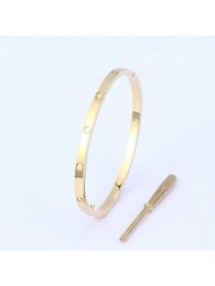 Designer charm Screwdriver type Carter Bracelet Narrow 18K Rose Gold Eternal Ring Mens and Womens Colourless Hand Jewellery Six Generation 1DX3