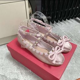 23 Tino Women's Girl Shoe Casual Autumn Designer Ballerinas Bottom Shoes Summer Lady Fairy New Cross Flat Buckle Ballet Shallow Cut Silk Single JBS9