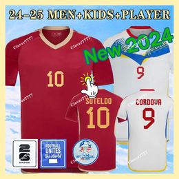 2024 2025 Venezuela Soccer Jerseys Kids Kit 24 25 National Team Football Shirt Home Red Away White Camisetas Copa America CORDOVA SOTELDO RINCON BELLO SOSA RONDON XXX