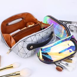 Cosmetic Bags PU Leather Makeup Organiser Large Capacity Waterproof Travel Wide-open 3pcs With Compartments For Women Girls