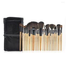 Eyelash Curler Promotion 32 PCS Pro Makeup Cosmetic Brushes Wood Kit Brush Set In Pouch Case TF