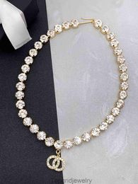 Designer Anhänger Halsketten Kristall Strassstein Messing Kupfer Damen Halskette Design für Frauen Luxus mit WY800873