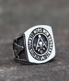 Whom virtue unites, death will not separate ish Rite Masonic Rings Men's Stainless Steel Ring Skull Bones Biker Jewelry3905443