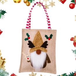 Storage Bags Christmas Tote With Handles Treat Gift Kids Birthday Party Goodie Handbag For