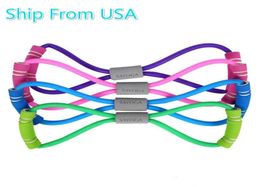 DHL In Stock USA 8 Word Resistance Bands Fitness Gum Rubber LOOP Latex Resistance Fitness Stretch Yoga Training Cross Elastic Band7554684