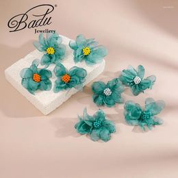 Dangle Earrings Badu Fashion Hyperbole Green Flower Beaded Big Stud For Women 2024 Trend Luxury Design Fairy Wedding Party Jewelry