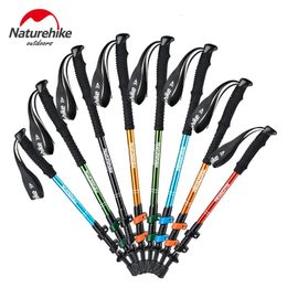 1pcs Adult Child Alpenstocks Ultralight Trekking Folding Pole Walking Hiking Sticks Camping Family Alpenstocks NH17D0 240409