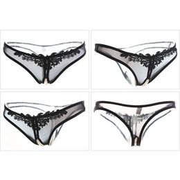 Briefs Transparent Women's Panties Female Lace Underwear Open Sexy Lingerie Erotic Panty Hot G-string Cute Bow