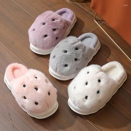 Slippers Cute Watermelon Women's Cotton Winter Wear Non Slip Couple Plush Thick Sole Outside Home