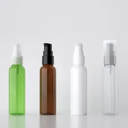 Storage Bottles 60ml X 50 Empty Cream Pump Plastic Bottle 2oz Essential Lotion Treatment Container Cosmetic Packaging Travel