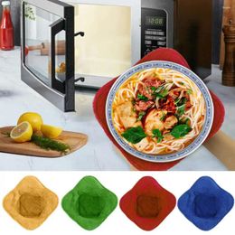 Table Mats Microwave Safe Bowl Pot Holder Heating Cover Easy Handling Heat Resistant With Corner Edge Design