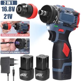 168V21V Brushless 2 in 1 Electric Screwdriver Impact Drill 4555Nm Rechargeable Multifunctional Cordless Screw Driver 240402