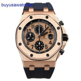 AP Pilot Wrist Watch Royal Oak Series 26470 Automatic Machinery Mens 18k Rose Gold Material Calibre 42mm