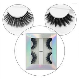 False Eyelashes 2 Pairs Natural Flase Reusable Mink Hair Thick Eye Lashes Handmade 3D Fake Women Makeup Tools Wholesale