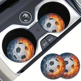 Table Mats Car Cup Holder Coasters Universal Auto Insert Water For Soccer Football Assecories Men Mat Most