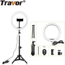 Continuous Lighting Travor 12 inch USB ring light dimmable video light with a 45cm tripod suitable for Studio Photography YouTube makeup light ring light Y240418