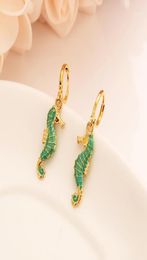 Dangle Chandelier Cute Seahorse Love Animal Earrings For Women Gold Color Africa HeartJewelry Bijoux DIY Charms Kids Gilrs Gifts4082191