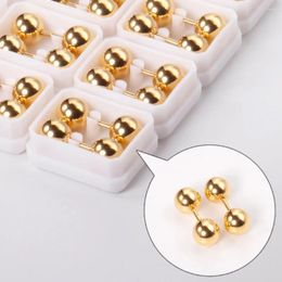 Stud Earrings 12 Pairs Round Ball Women/Girl/Boy/Baby 316L Stainless Steel Anti-allergy Ear For Gift Jewelry Accessories
